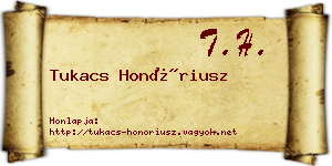 Tukacs Honóriusz névjegykártya